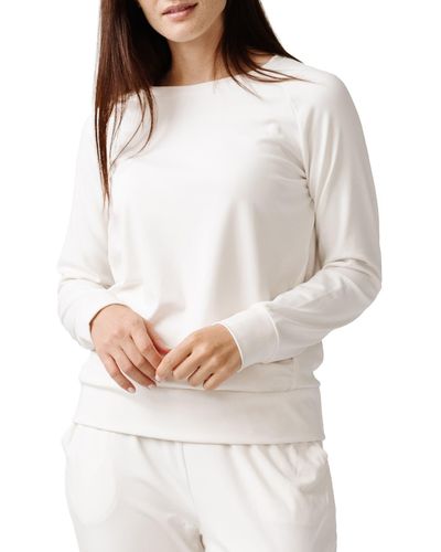 Cozy Earth Ultrasoft Long Sleeve Pajama Top - White
