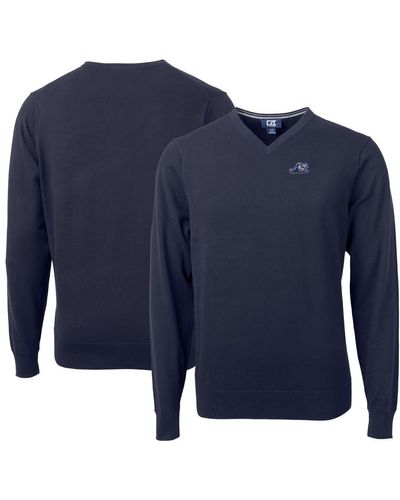 Cutter & Buck West Michigan Whitecaps Lakemont Tri-blend V-neck Pullover Sweater At Nordstrom - Blue
