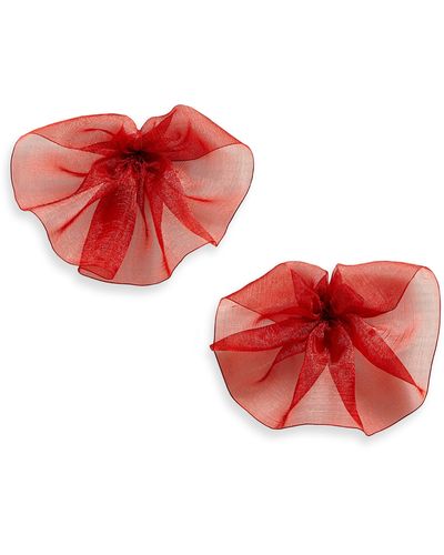 Paloma Wool Celine Oversize Tulle Flower Earrings - Red