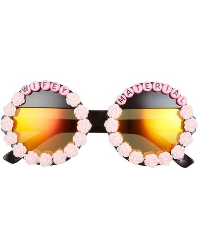 Rad & Refined Rad + Refined Wifey Material 50mm Polarized Round Sunglasses - Pink