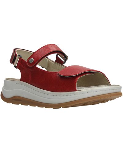 Wolky Adura Slingback Platform Sandal - Red