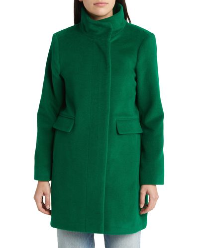 Sam Edelman Longline Wool Blend Coat - Green