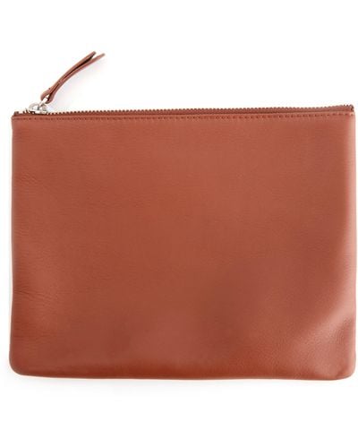 ROYCE New York Personalized Leather Travel Pouch - Brown