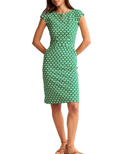 Boden Florrie Floral Jersey Dress - Green