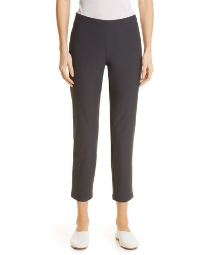 Eileen Fisher Stretch Crepe Slim Ankle Pants - Gray