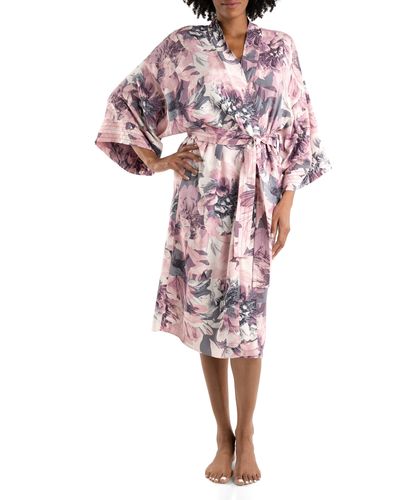 MIDNIGHT BAKERY Moonlight Beach Floral Wrap Robe - Red