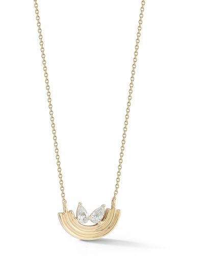 Dana Rebecca Nana Bernice Pear Diamond Pendant Necklace - White
