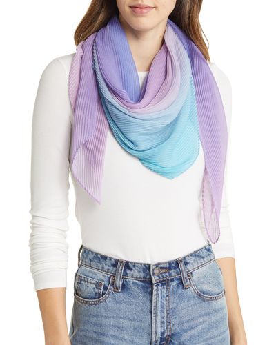 Nordstrom Pleated Square Scarf - Blue