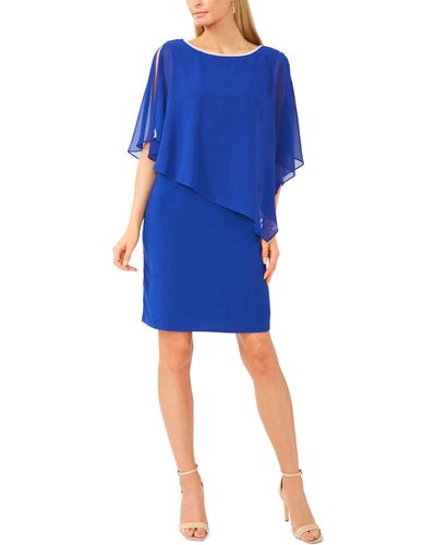 Chaus Crossback Overlay Dress - Blue