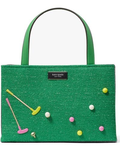 Kate Spade Small Sam Icon Astroturf Top Handle Bag - Green