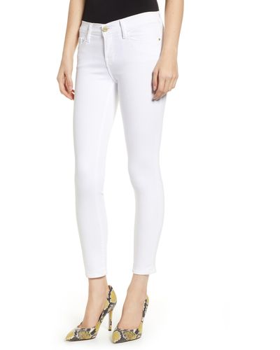 FRAME Le Color Crop Skinny Jeans - White