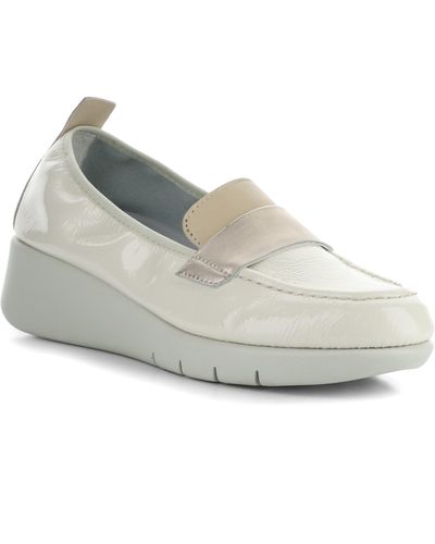 Bos. & Co. Screen Wedge Loafer - White