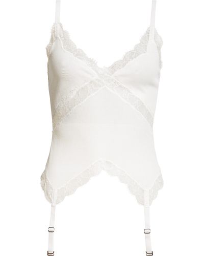 Dion Lee Lace Panel Rib Garter Camisole - White