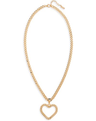 Moschino Love Curb Chain Heart Pendant Necklace - Multicolor