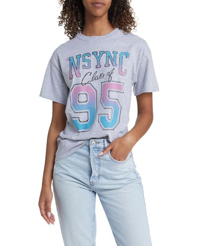 THE VINYL ICONS Nsync Varsity Cotton Graphic T-shirt - Blue