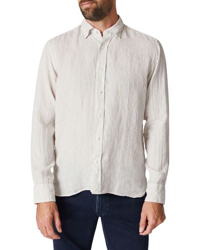 34 Heritage Solid Linen Chambray Button-up Shirt - White