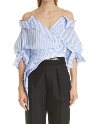 Alexander Wang Deconstructed Off The Shoulder Blouse - White