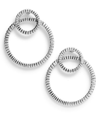 Karine Sultan Double Hoop Earrings - Metallic