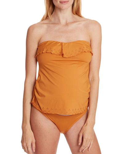 Cache Coeur Bloom Tankini Maternity Swimsuit - Orange
