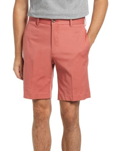 Berle Charleston Khakis Flat Front Stretch Twill Shorts - Red