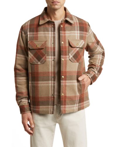 One Of These Days Flannel Wool Blend Overshirt - Brown