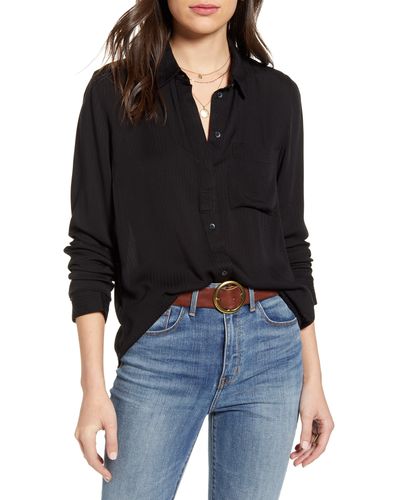 Treasure & Bond Dobby Classic Shirt - Black