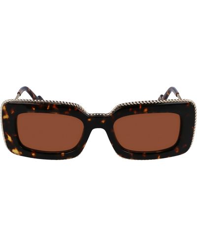 Lanvin 52mm Rectangular Sunglasses - Brown