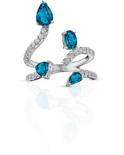 Hueb Mirage Blue Topaz & Diamond 18k Ring At Nordstrom