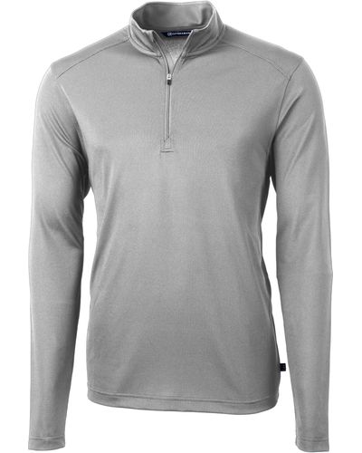 Cutter & Buck Virtue Half Zip Stretch Recycled Polyester Sweatshirt - Gray