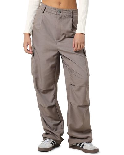 Noisy May Madeline Rica Low Rise Cargo Pants - Gray