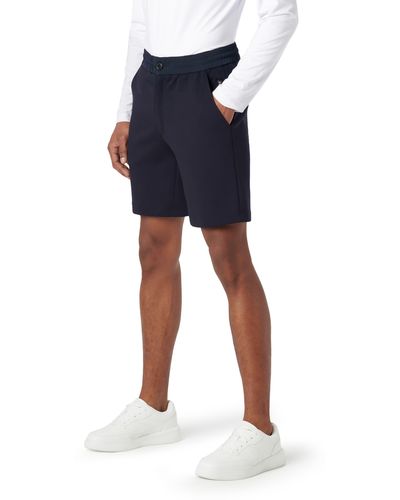 Bugatchi Flat Front Knit Shorts - Blue
