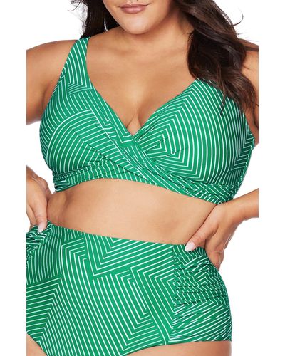Artesands Linear Perspective Delacroix Bikini Top - Green