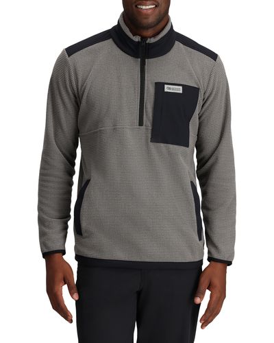 Outdoor Research Trail Mix Colorblock Quarter Zip Pullover - Black