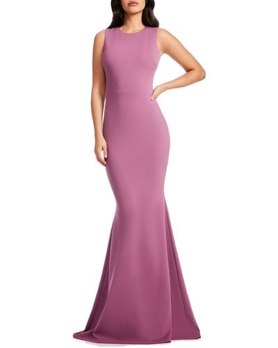 Dress the Population Leighton Sleeveless Mermaid Evening Gown - Purple