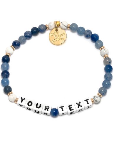 Little Words Project Bluestone Custom Beaded Stretch Bracelet