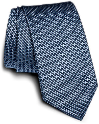 Jack Victor Sherbrooke Neat Silk & Cotton Tie - Blue