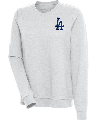 Antigua Los Angeles Dodgers Action Crewneck Pullover Sweatshirt At Nordstrom - Gray