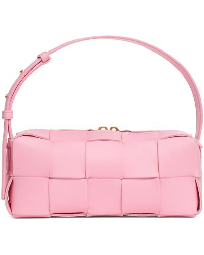 Bottega Veneta Brick Intrecciato Leather Shoulder Bag - Pink