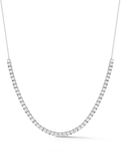 Dana Rebecca Ava Bea Diamond Frontal Tennis Necklace - Metallic