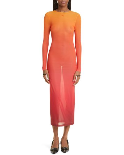 Courreges Long Sleeve Second Skin Dress At Nordstrom - Red