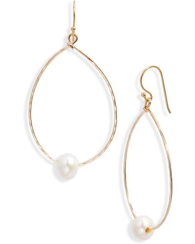 Ki-ele Freshwater Pearl Teardrop Earrings - Metallic