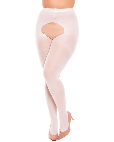 Glamory Hosiery Ouvert 60 Suspender Tights - Pink