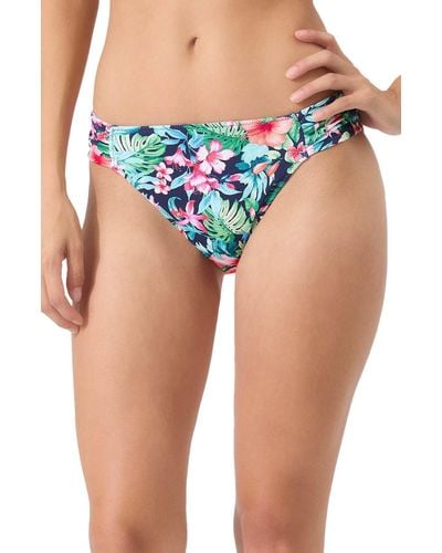 Tommy Bahama Island Cays Floral Reversible Hipster Bikini Bottoms - Blue