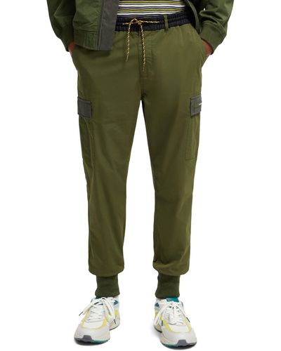 Scotch & Soda Cotton Blend Cargo sweatpants - Green