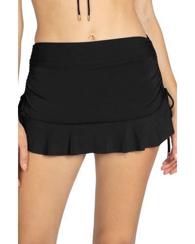 Robin Piccone Aubrey Ruched Cover-up Miniskirt - Black