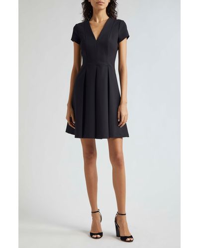 Emporio Armani Emma Pleated Short Sleeve Dress - Black