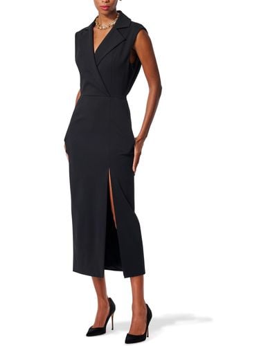 Carolina Herrera Sleeveless Trench Stretch Wool Midi Dress - Black