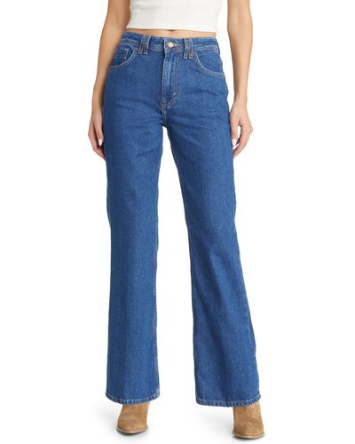 Free People We The Free Ava High Waist Nonstretch Denim Bootcut Jeans - Blue