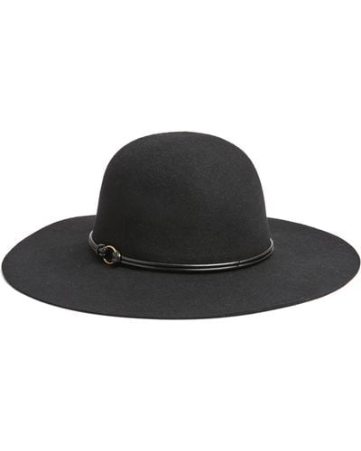 Nordstrom Wide Brim Wool Floppy Hat - Black