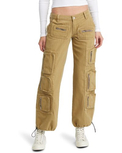 PTCL Wide Leg Cotton Cargo Pants - Natural